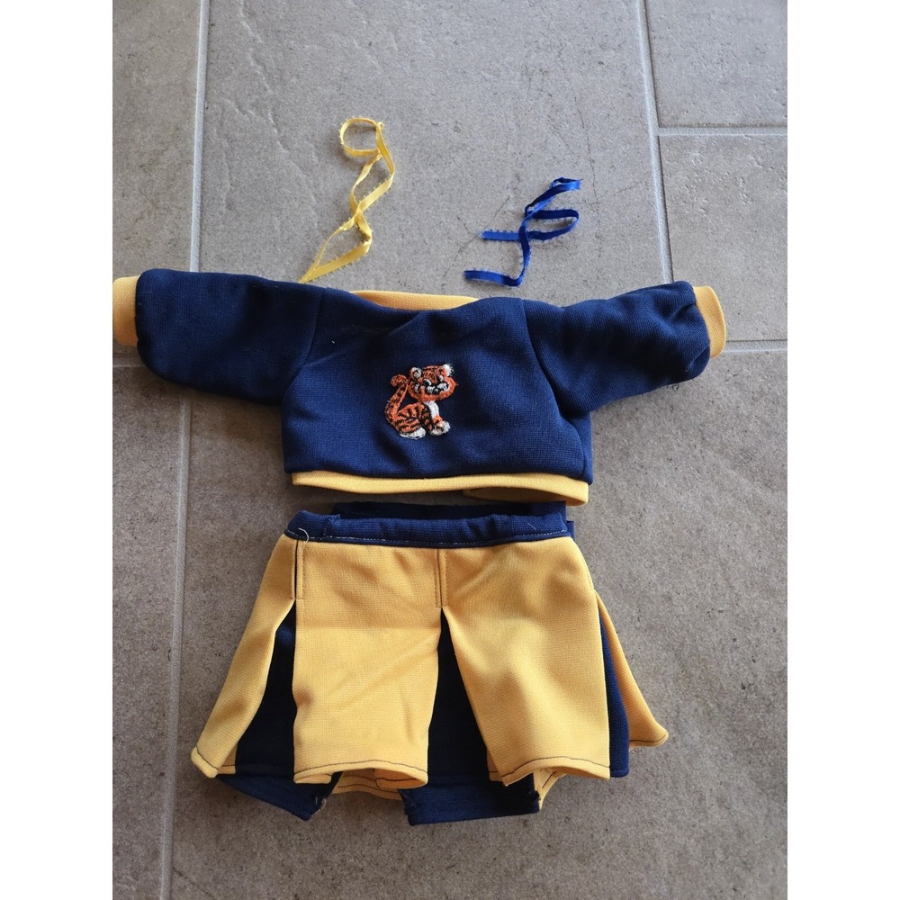 Cabbage Patch Kids CPK CHEERLEADER Tiger Top Skirt Doll Clothes Only Blue Gold